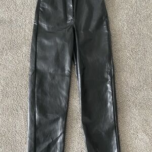 Black Faux Leather Pants